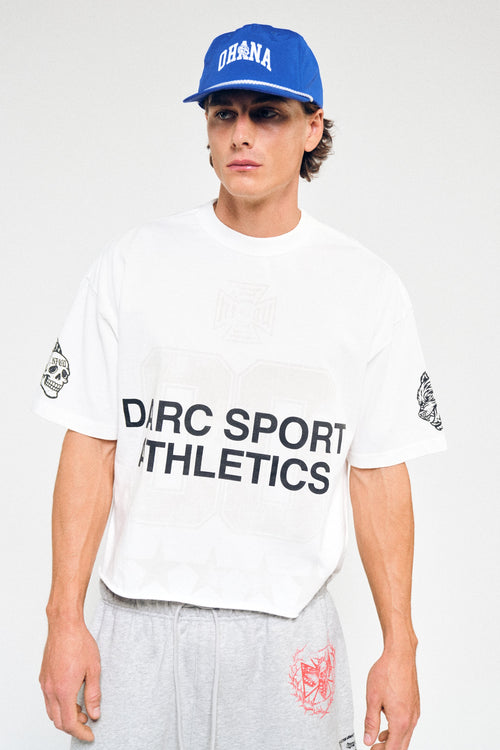 00 DSA Grunge Raw Hem Box Cut Tee In Cream — imagem principal