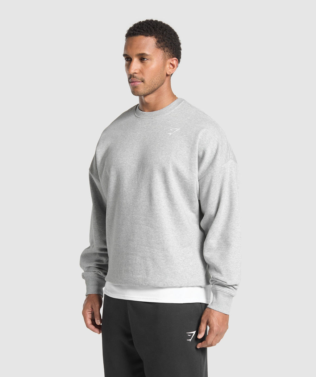 Oversized Crest Crew - Light Grey Core Marl — imagem 4