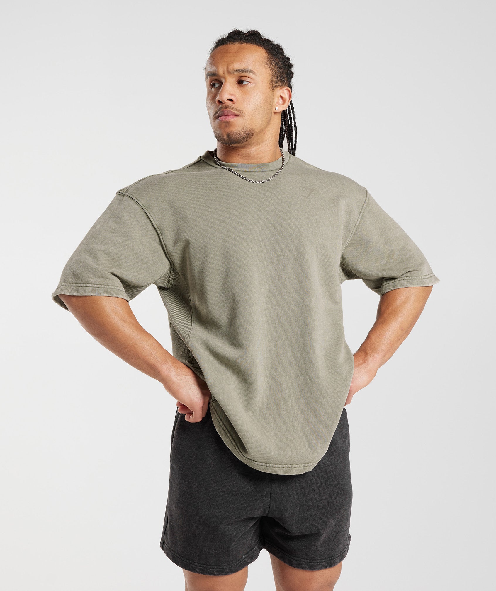Power Washed Short Sleeve Crew - Ecru Brown — imagem 1