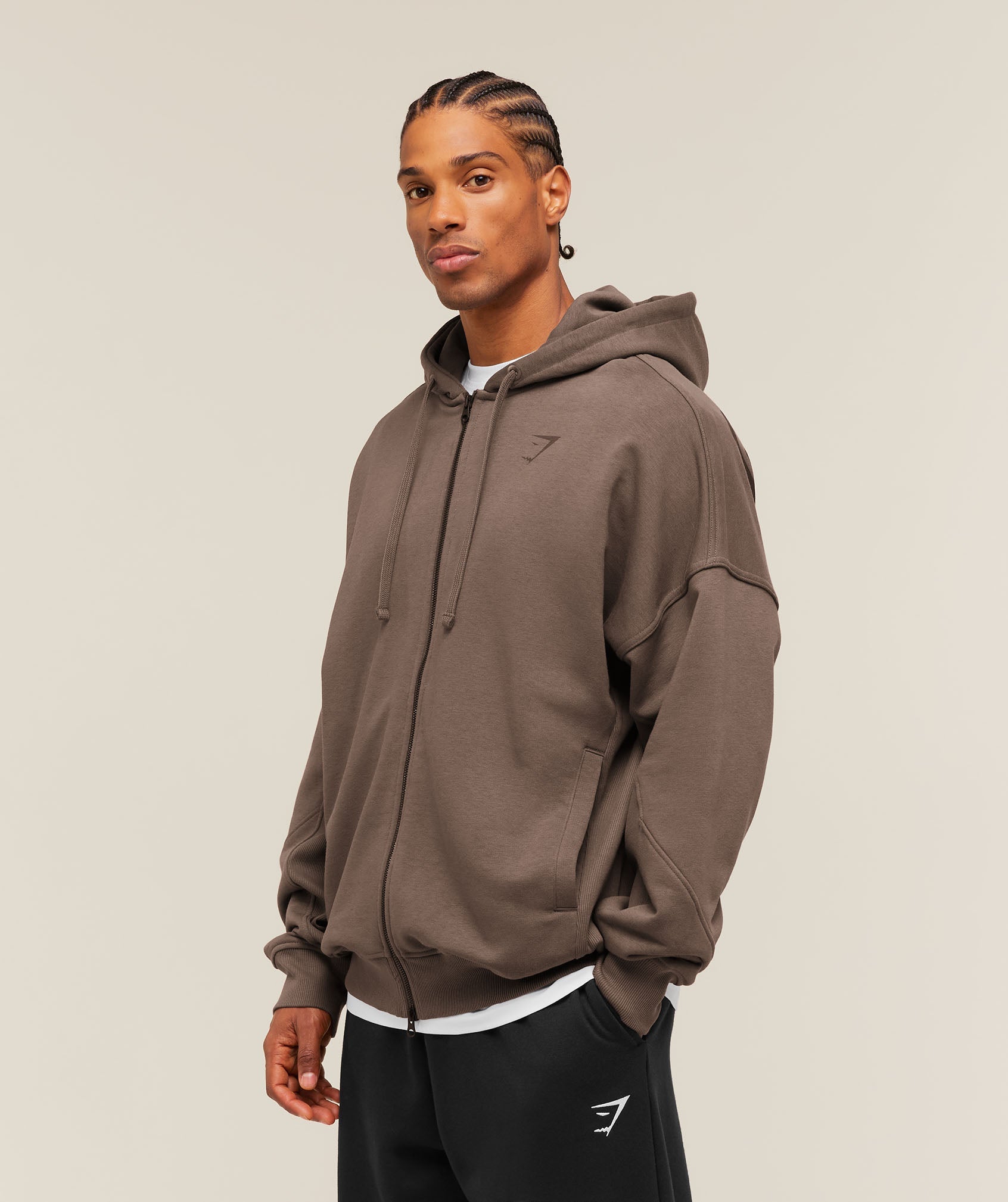 Power Zip Up Hoodie - Soft Brown — imagem 3