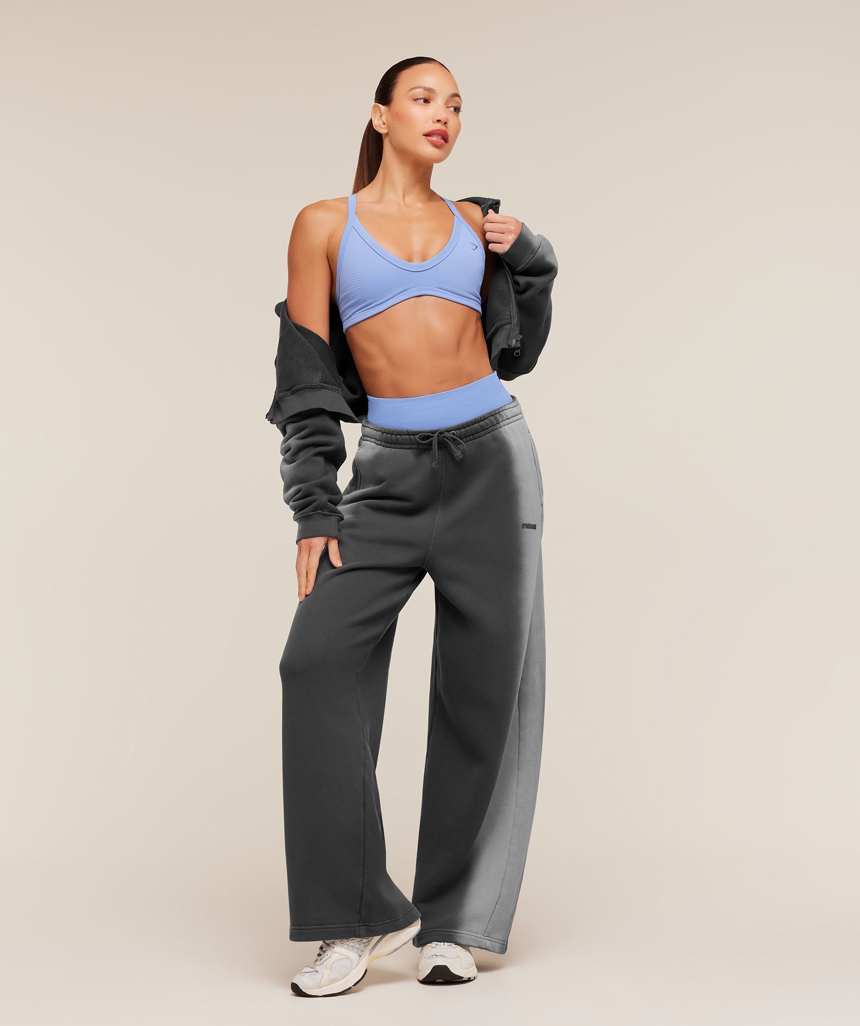 Pump Washed Zip Through Hoodie - Onyx Grey/Stratus Grey — imagem 4