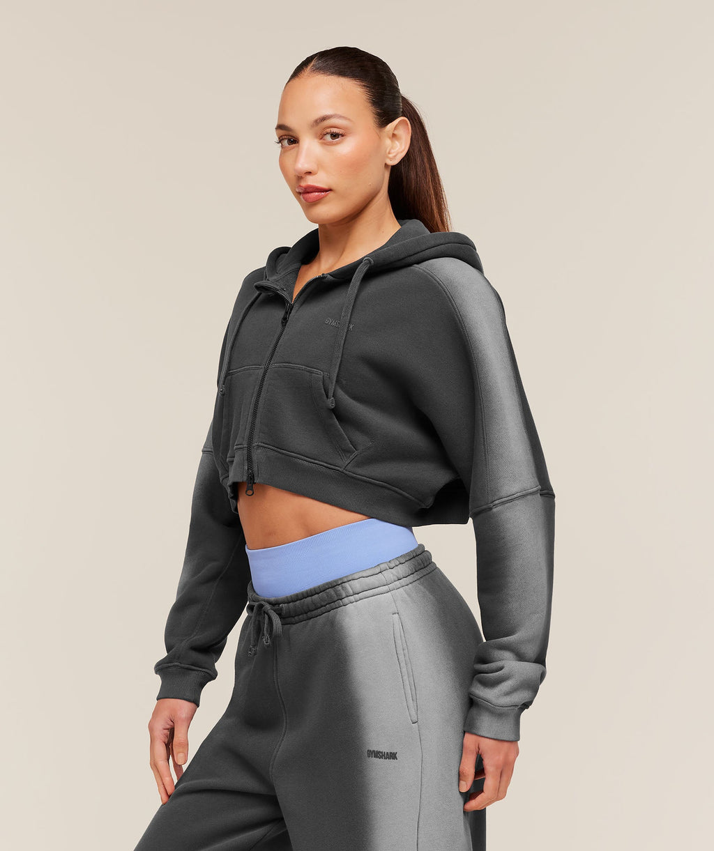 Pump Washed Zip Through Hoodie - Onyx Grey/Stratus Grey — imagem 3