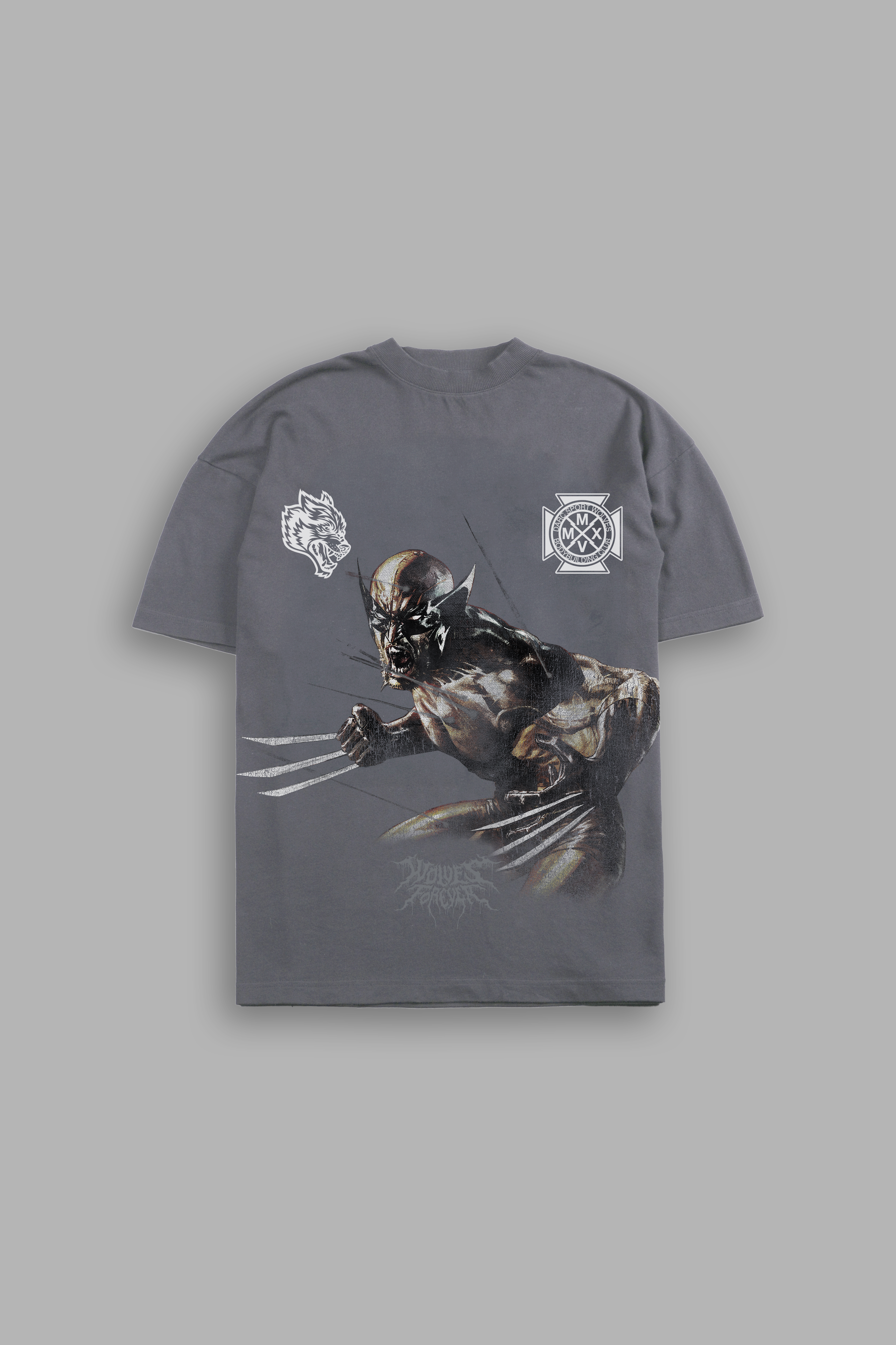Relentless Beast Premium Oversized Tee in Slate Gray