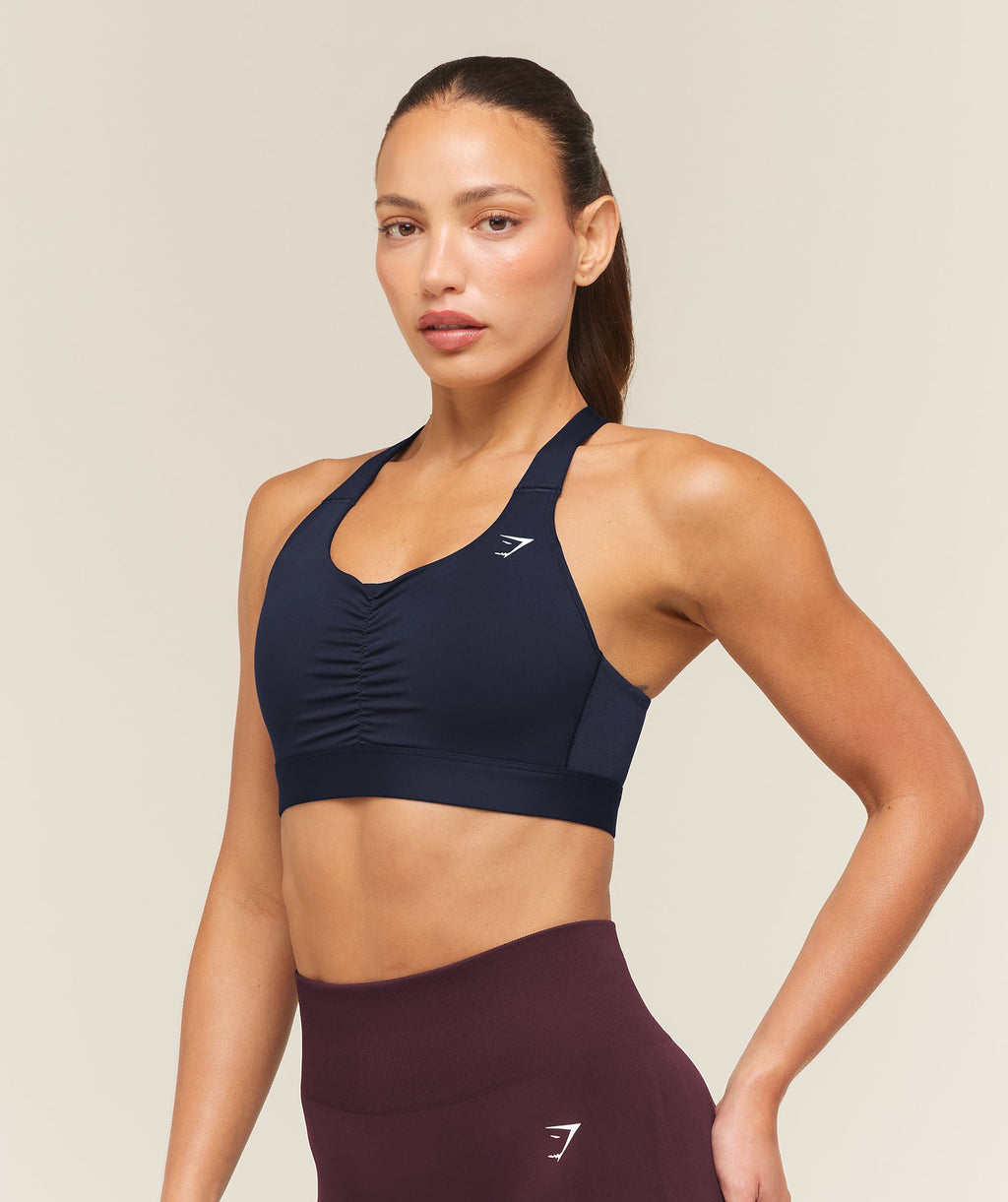High Support Ruched Sports Bra - Heavy Blue — imagem 4