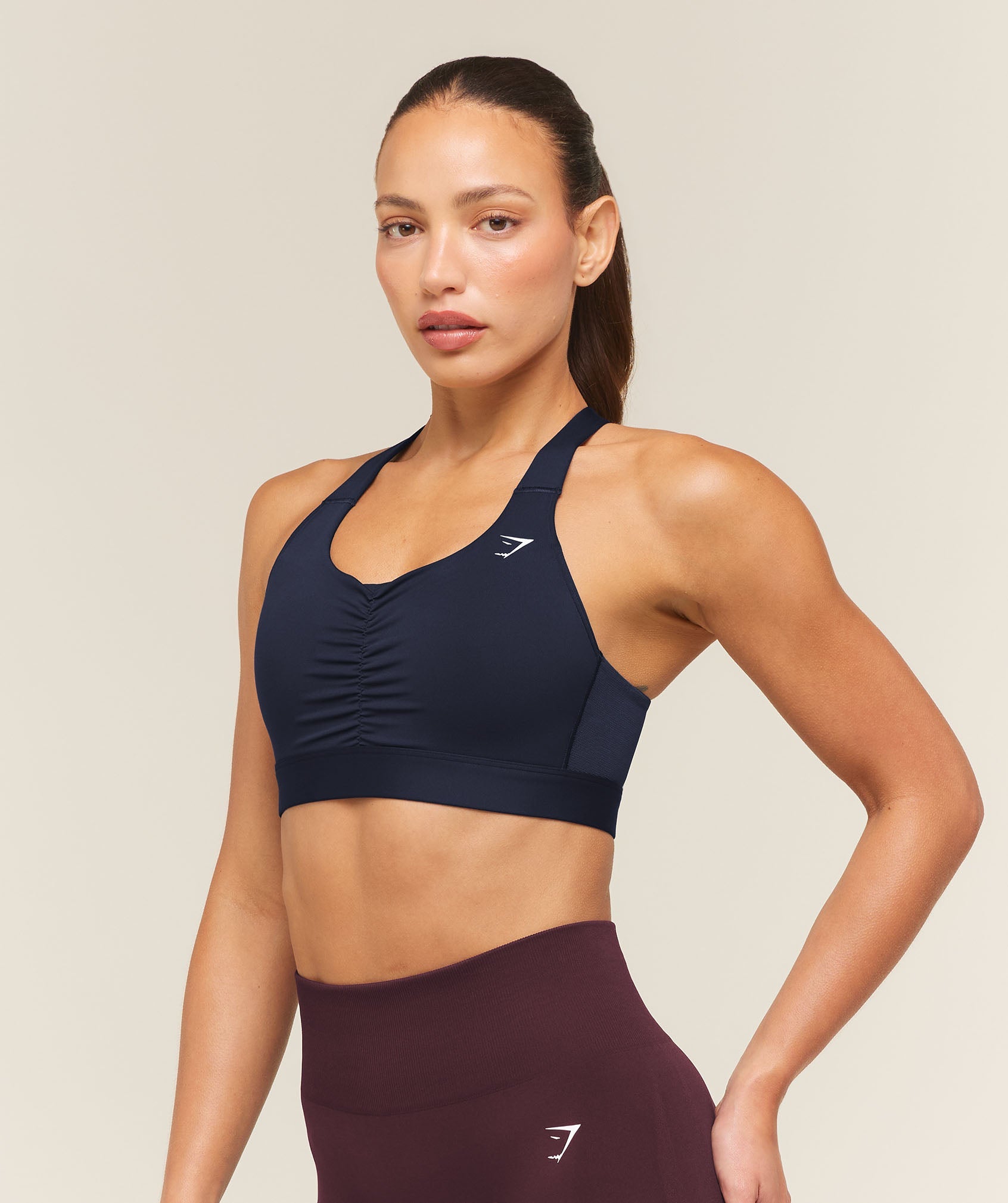 High Support Ruched Sports Bra - Heavy Blue — imagem 4