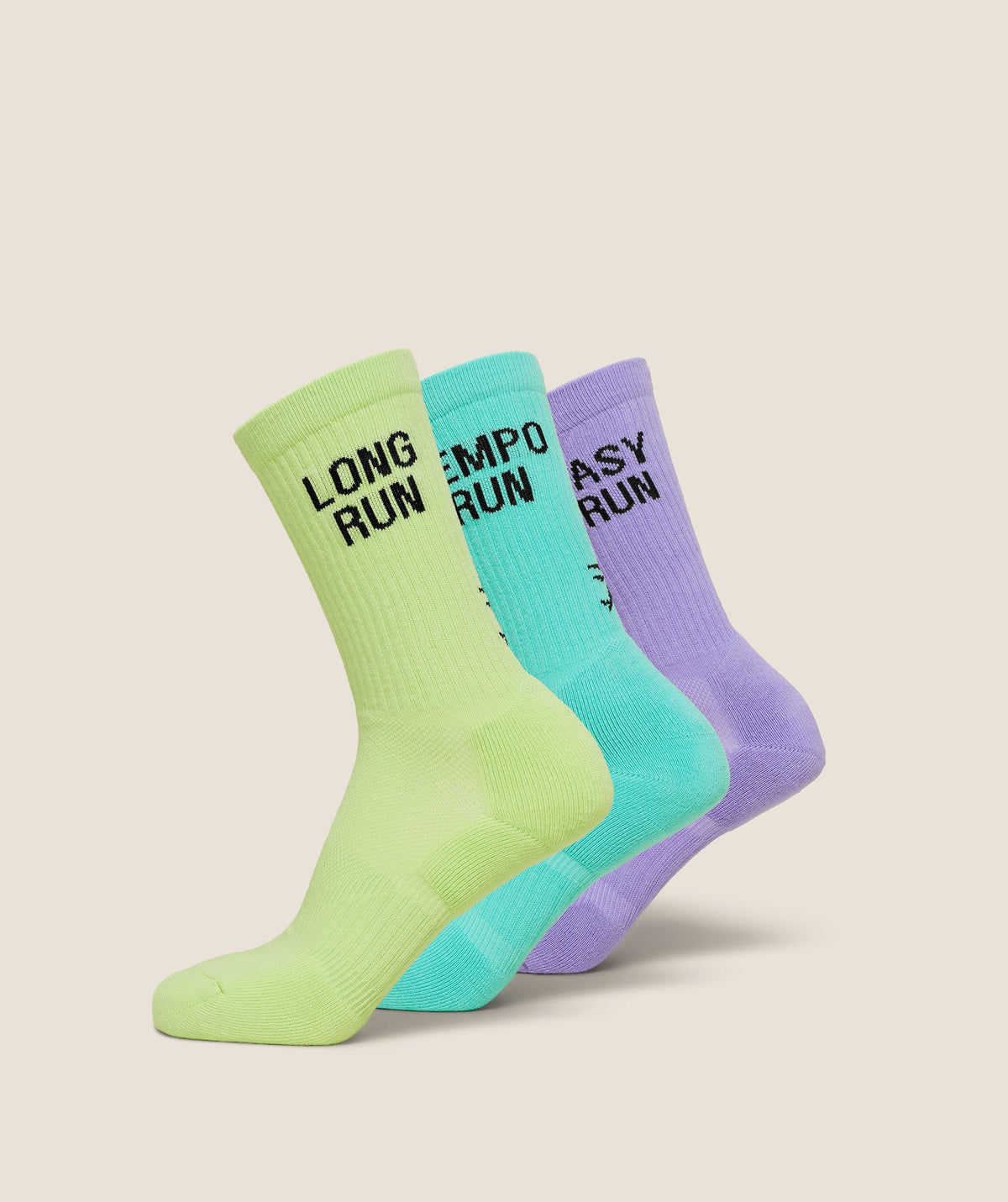 Running Graphic Performance Crew Sock 3pk - Pace Green/Pace Purple/Interval Blue — imagem 1