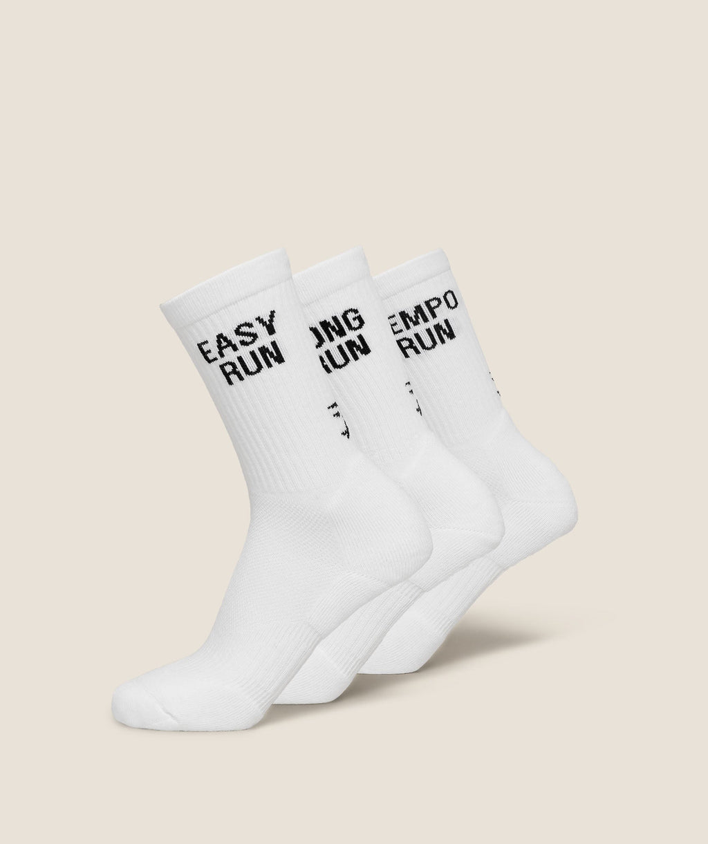 Running Graphic Performance Crew Sock 3pk - White — imagem 1