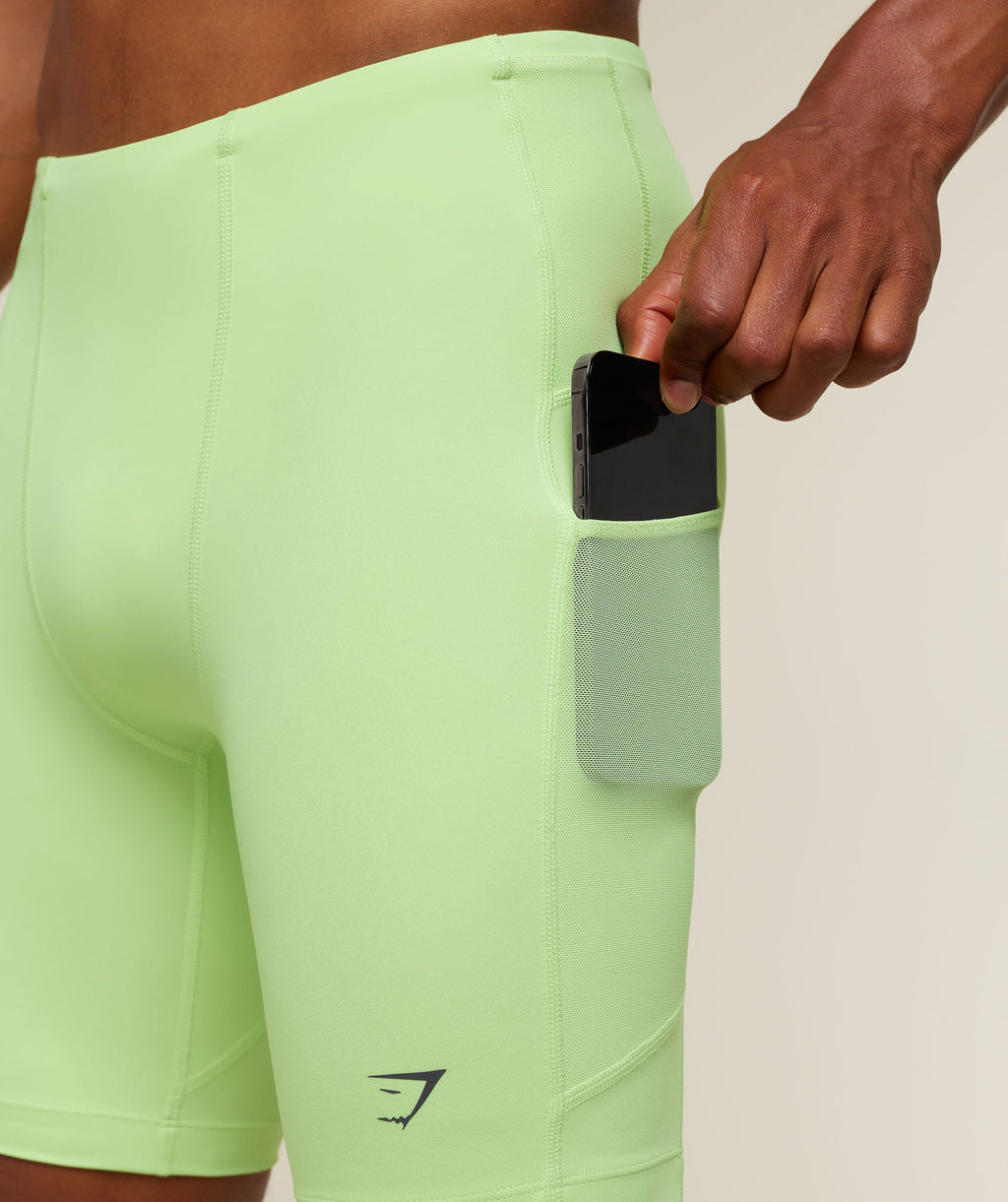 Running Elite 7 Pocket Half Tights - Pace Green — imagem 6