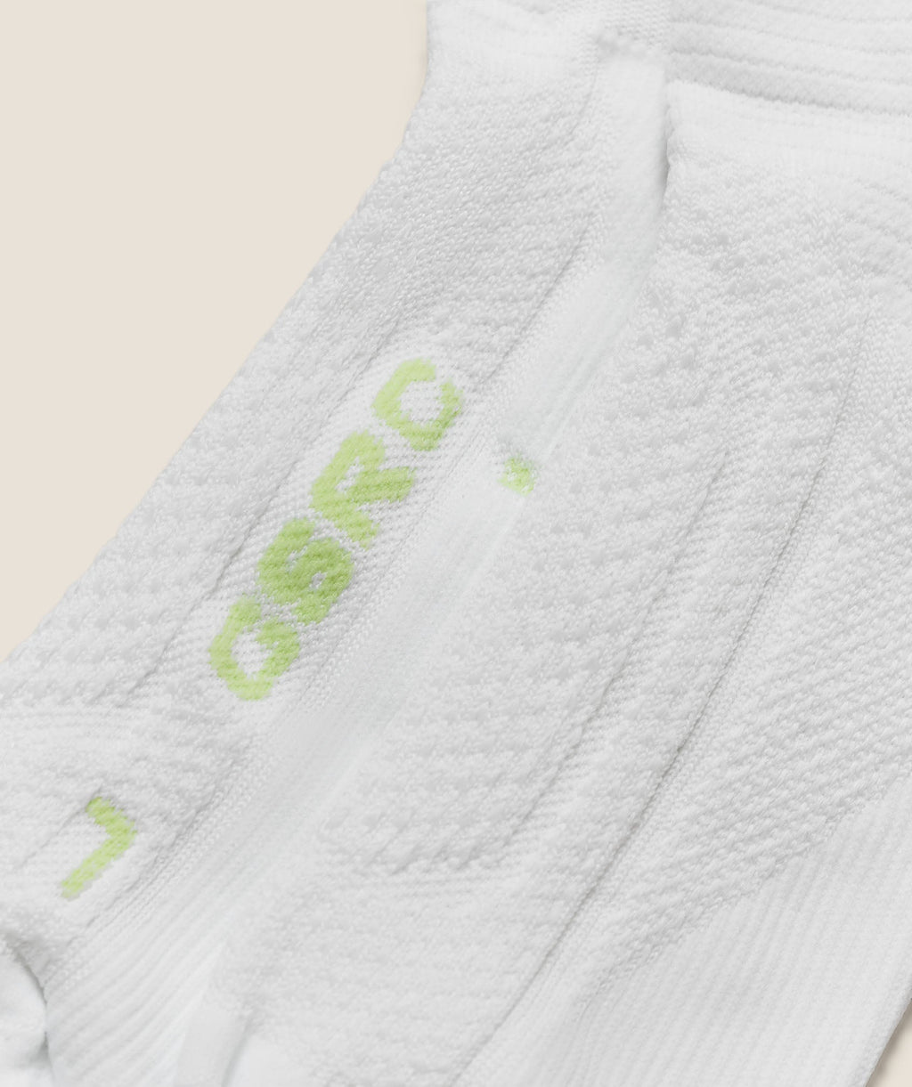 Running Elite Crew Sock Single - White/Pace Green — imagem 4