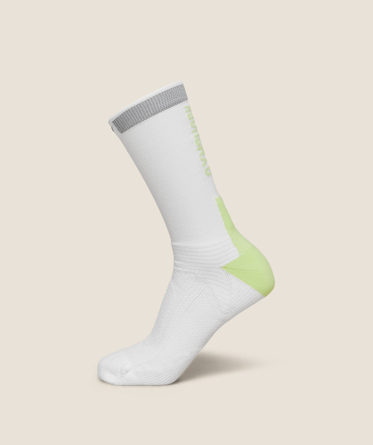 Running Elite Crew Sock Single - White/Pace Green — imagem 1