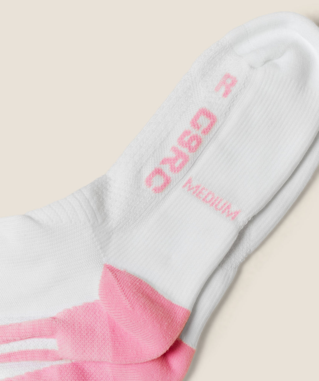 Running Elite Crew Sock Single - White/Poise Pink — imagem 3
