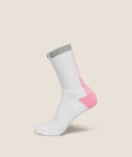 Running Elite Crew Sock Single - White/Poise Pink — imagem 1