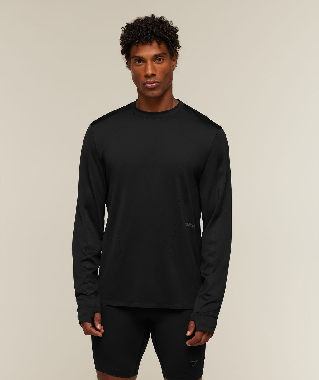 Running Elite Long Sleeve T-Shirt - Black — imagem 1