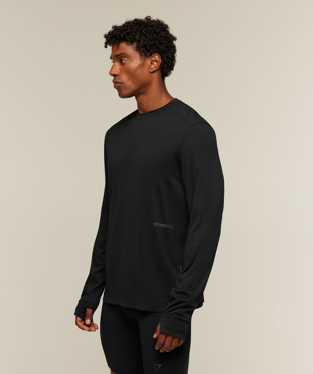 Running Elite Long Sleeve T-Shirt - Black — imagem 3