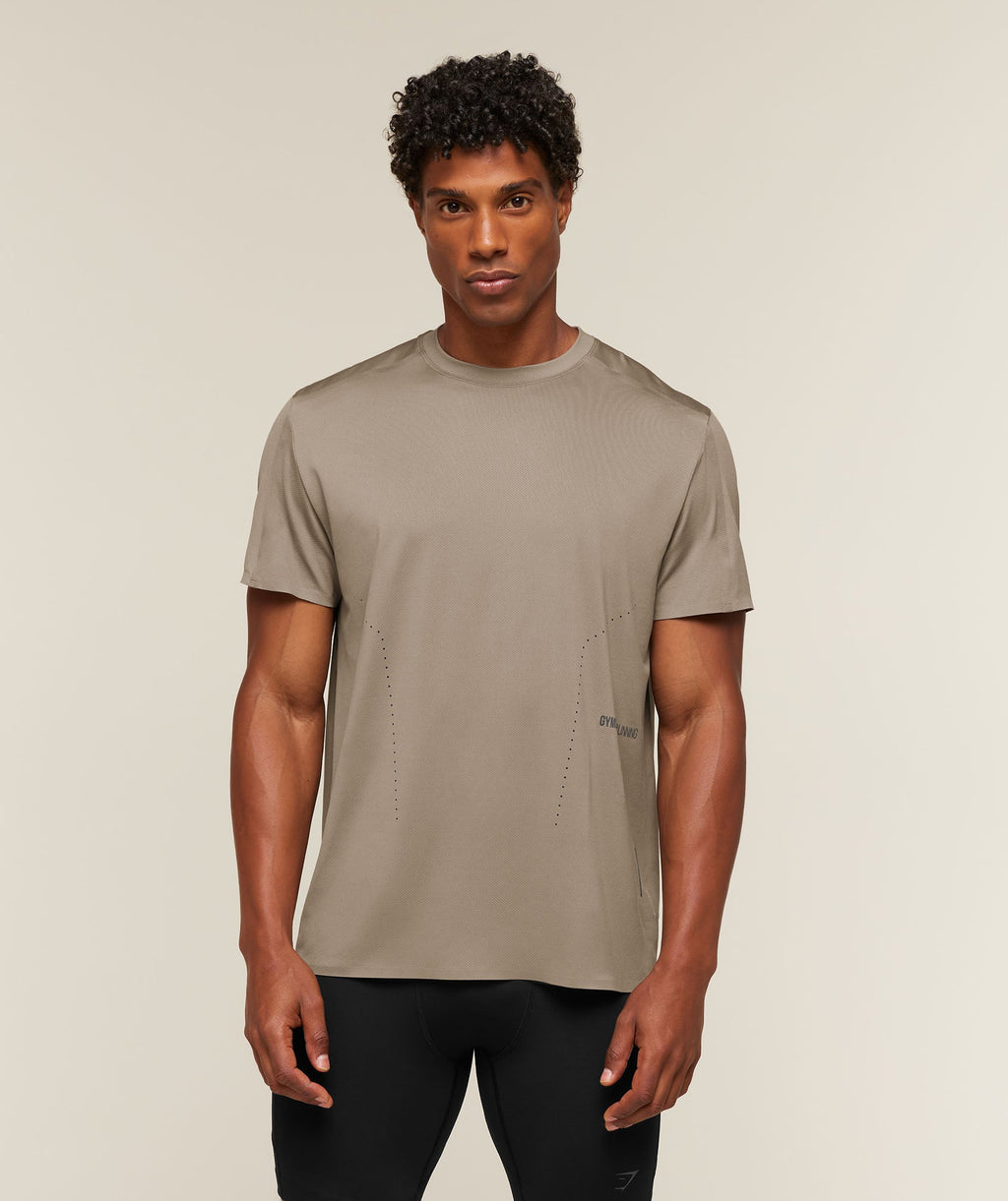 Running Elite Reg Fit T-Shirt - Lifestyle Brown — imagem 1