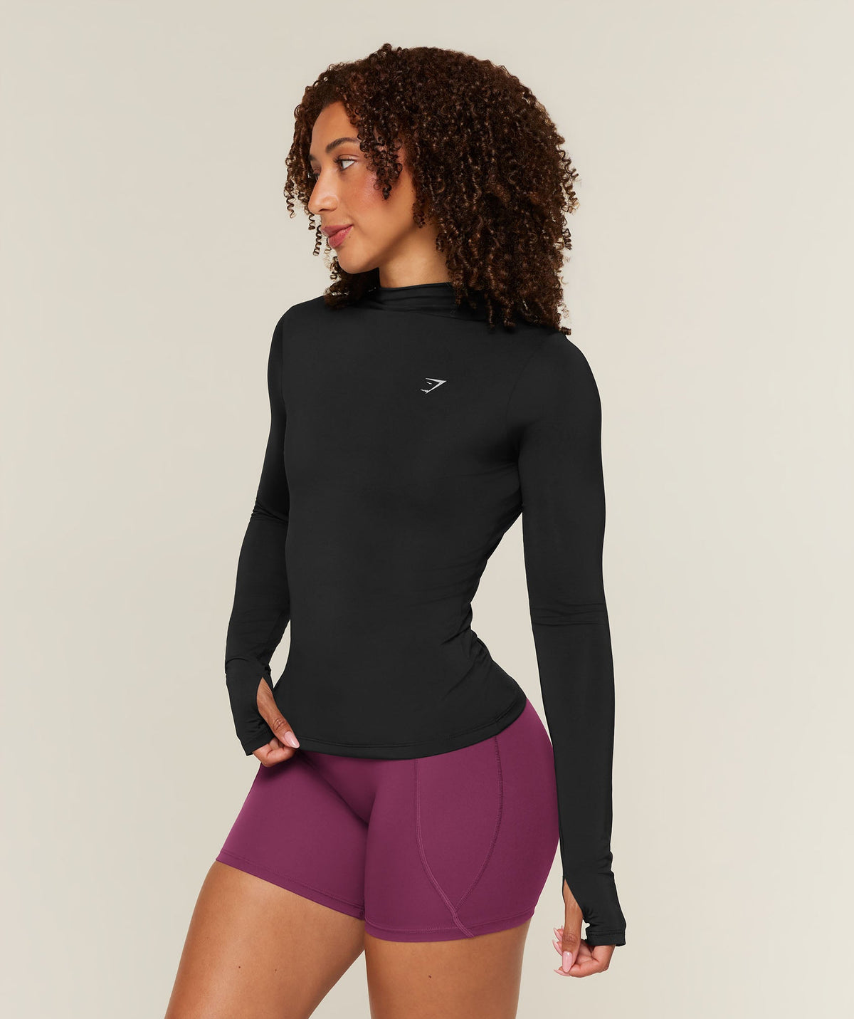 Running High Neck Long Sleeve Top - Black — imagem 3