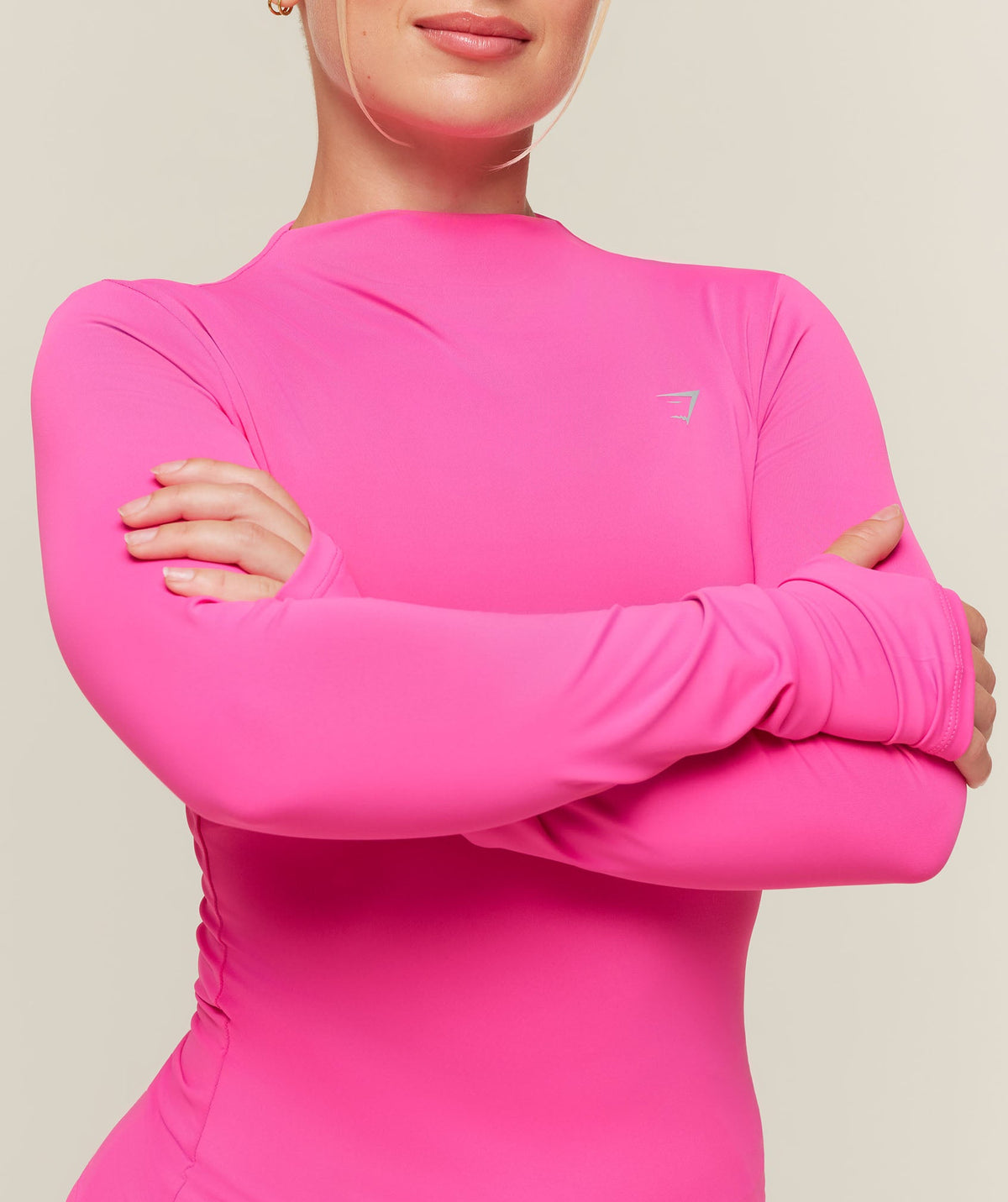Running High Neck Long Sleeve Top - Energy Pink — imagem 5