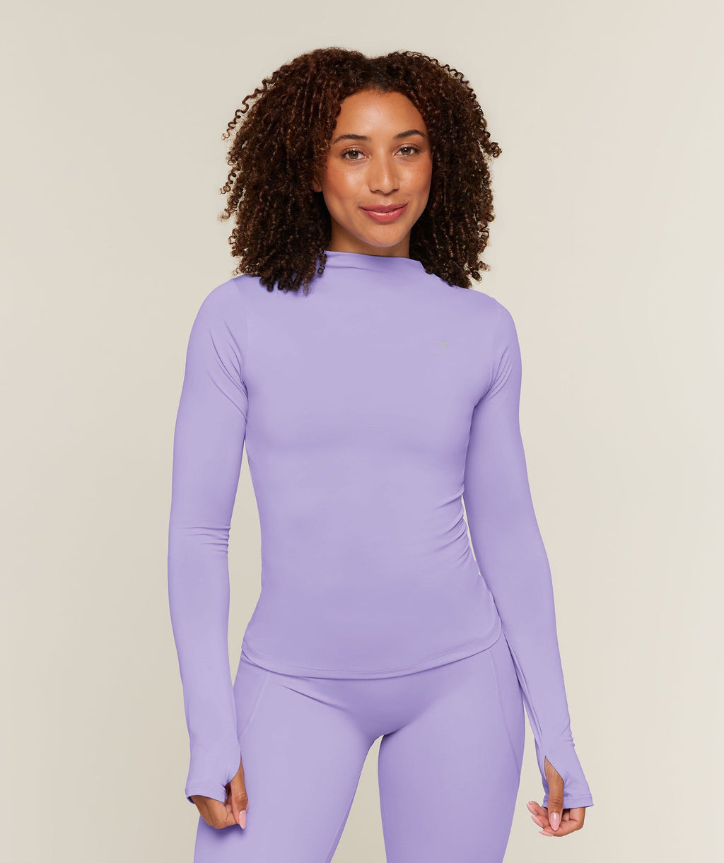 Running High Neck Long Sleeve Top - Pace Purple — imagem 1