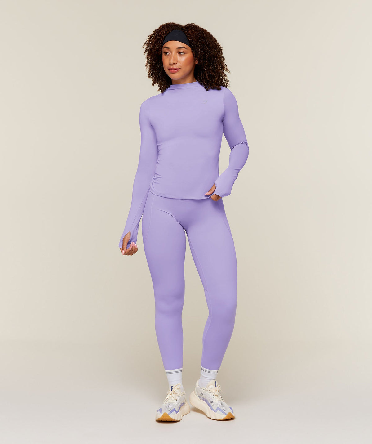 Running High Neck Long Sleeve Top - Pace Purple — imagem 6