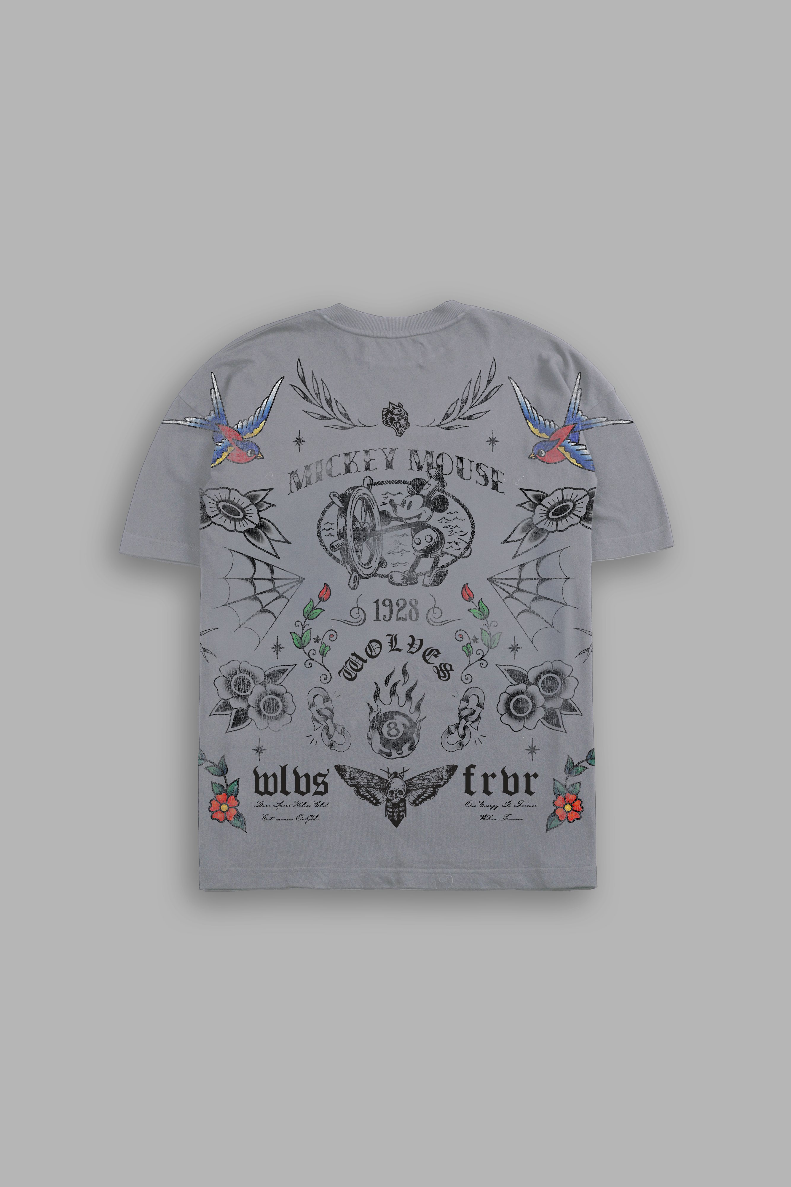 Sailor Wolves Premium Oversized Tee in Dove Gray Drift Wash