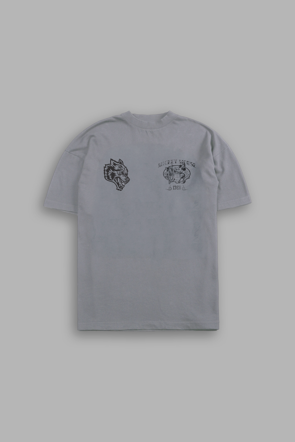 Sailor Wolves Premium Oversized Tee in Dove Gray Drift Wash