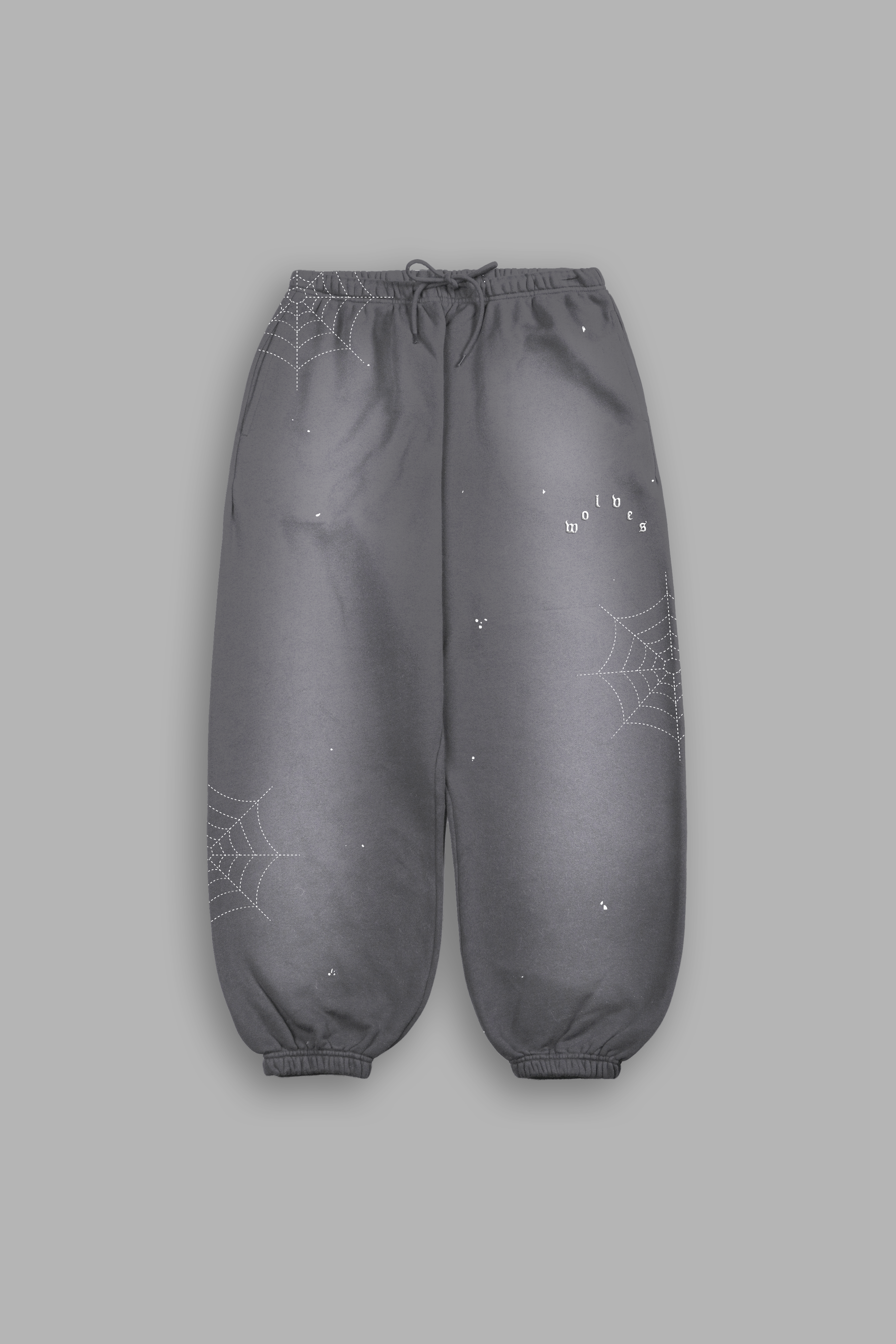 Sashiko Webs Lightweight Lounger Sweat Pants in Slate Gray Sun Fade