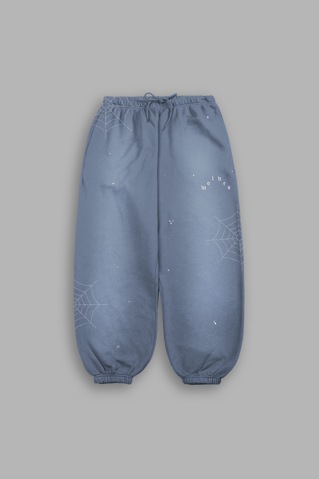 Sashiko Webs Lightweight Lounger Sweat Pants in Norse Blue Sun Fade