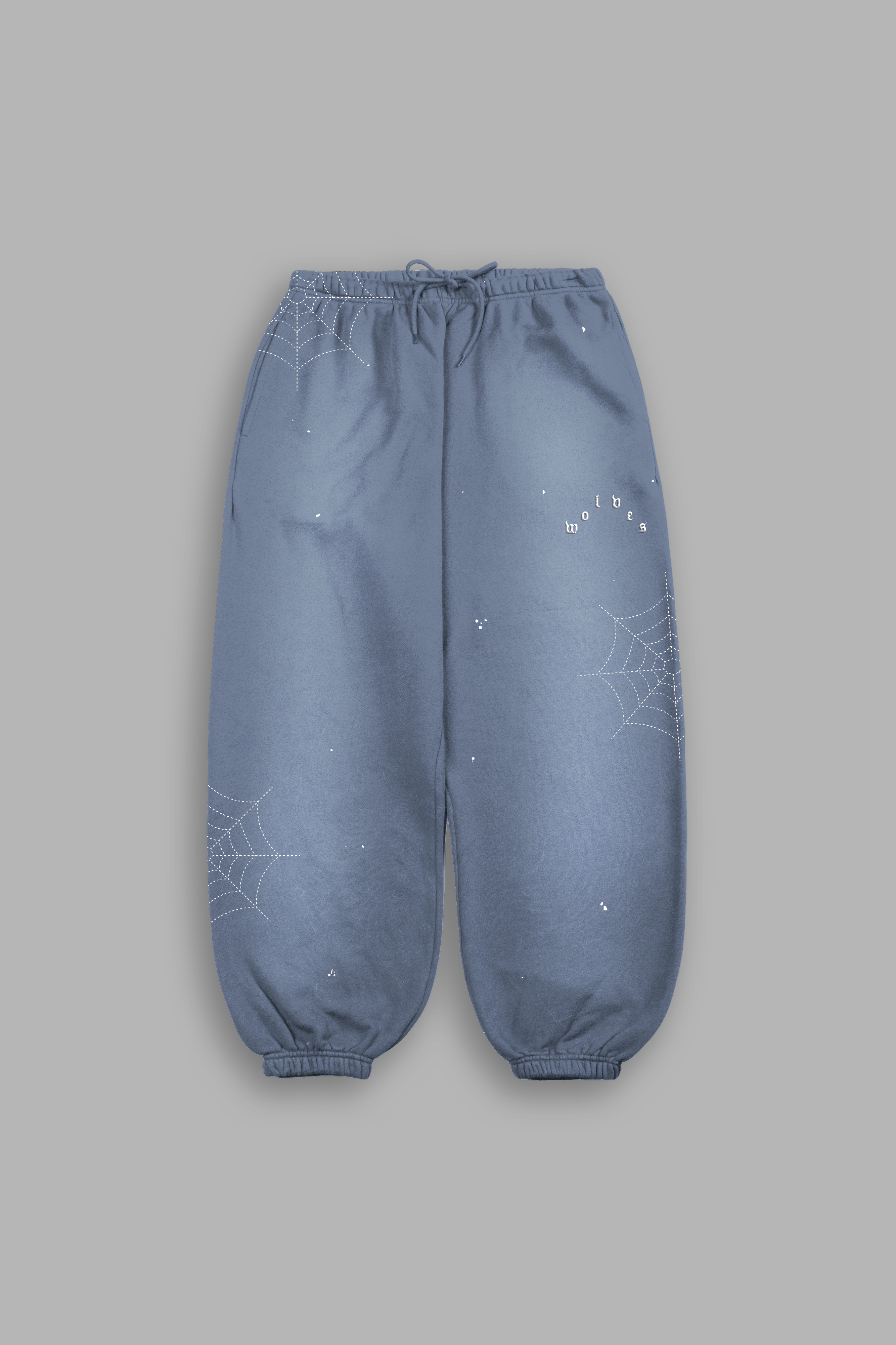 Sashiko Webs Lightweight Lounger Sweat Pants in Norse Blue Sun Fade