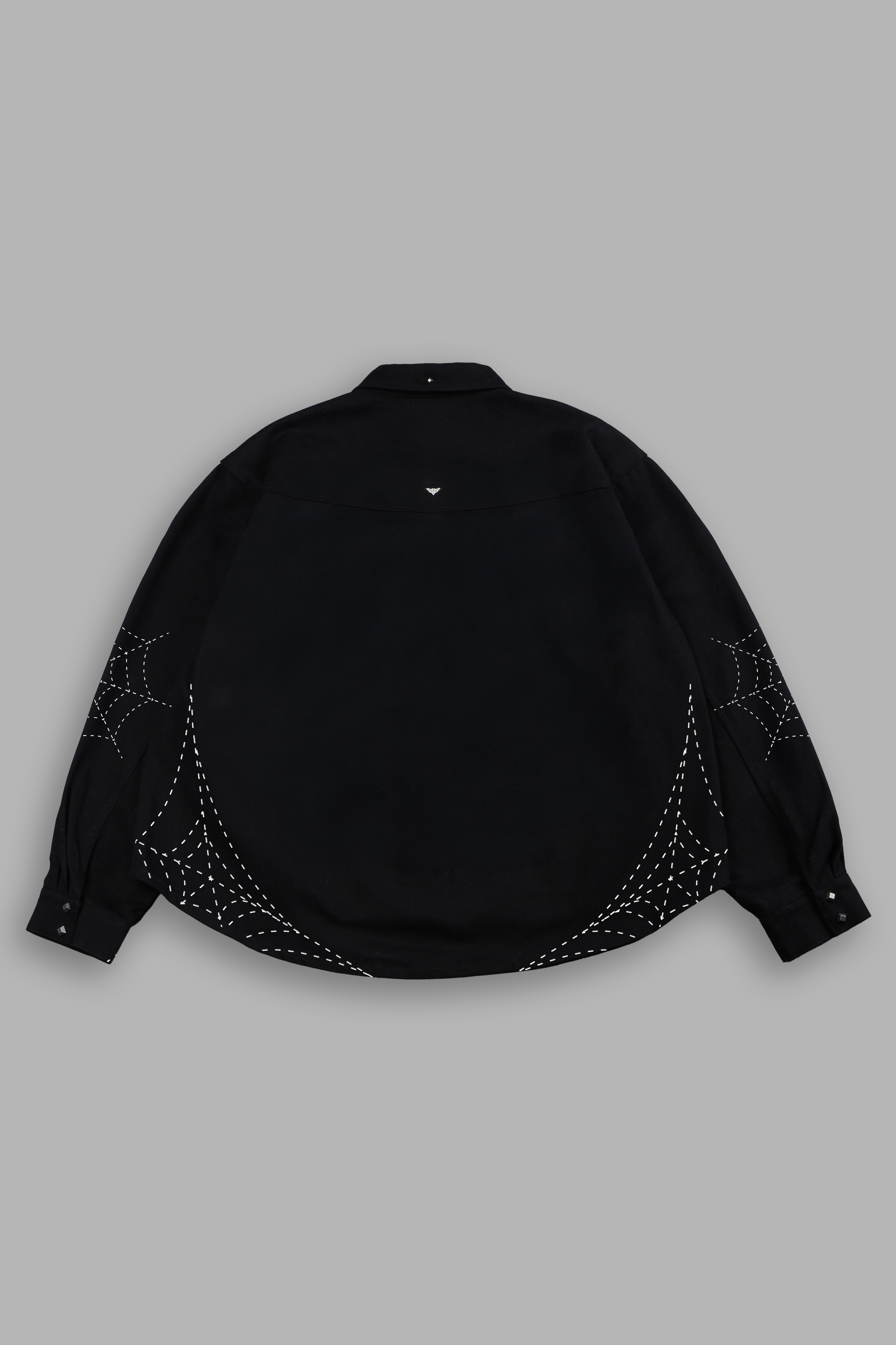 Sashiko Webs Winslow Shirt Jacket in Black
