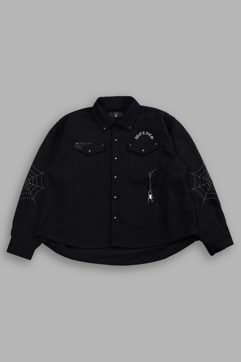 Sashiko Webs Winslow Shirt Jacket in Black