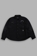 Sashiko Webs Winslow Shirt Jacket in Black