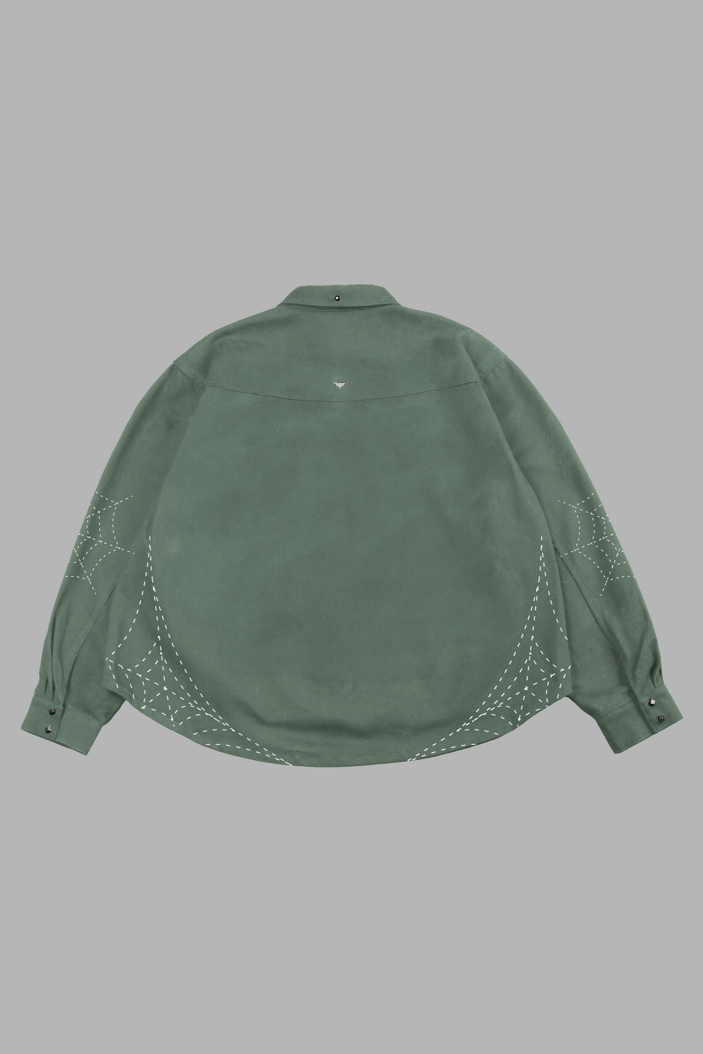 Sashiko Webs Winslow Shirt Jacket in Owen Green