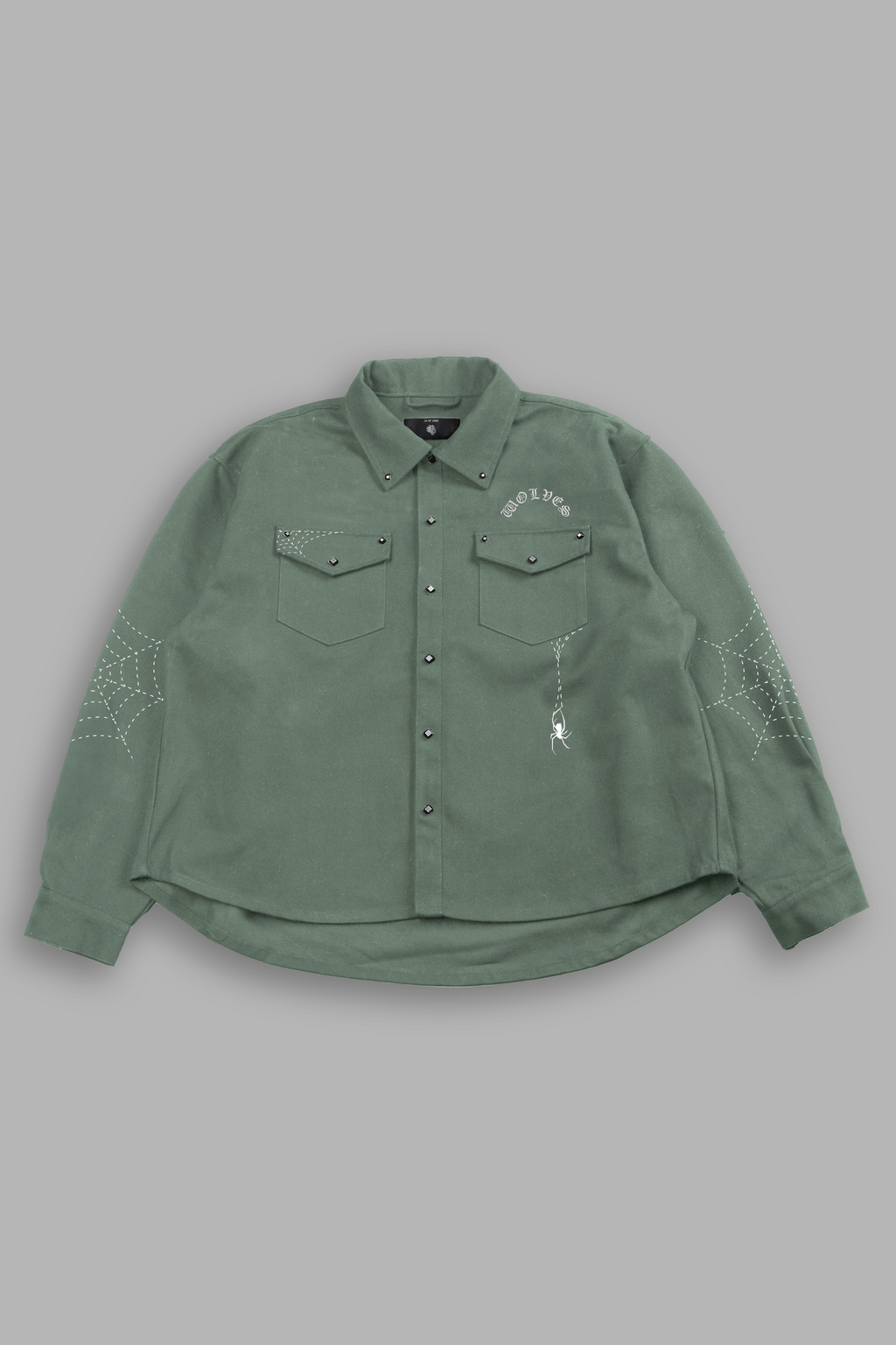Sashiko Webs Winslow Shirt Jacket in Owen Green