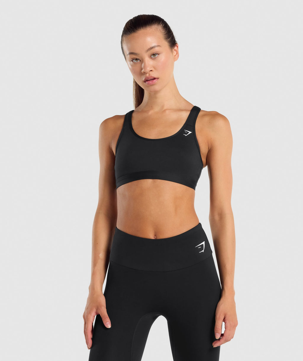 Scoop Neck Sports Bra - Black — imagem 1