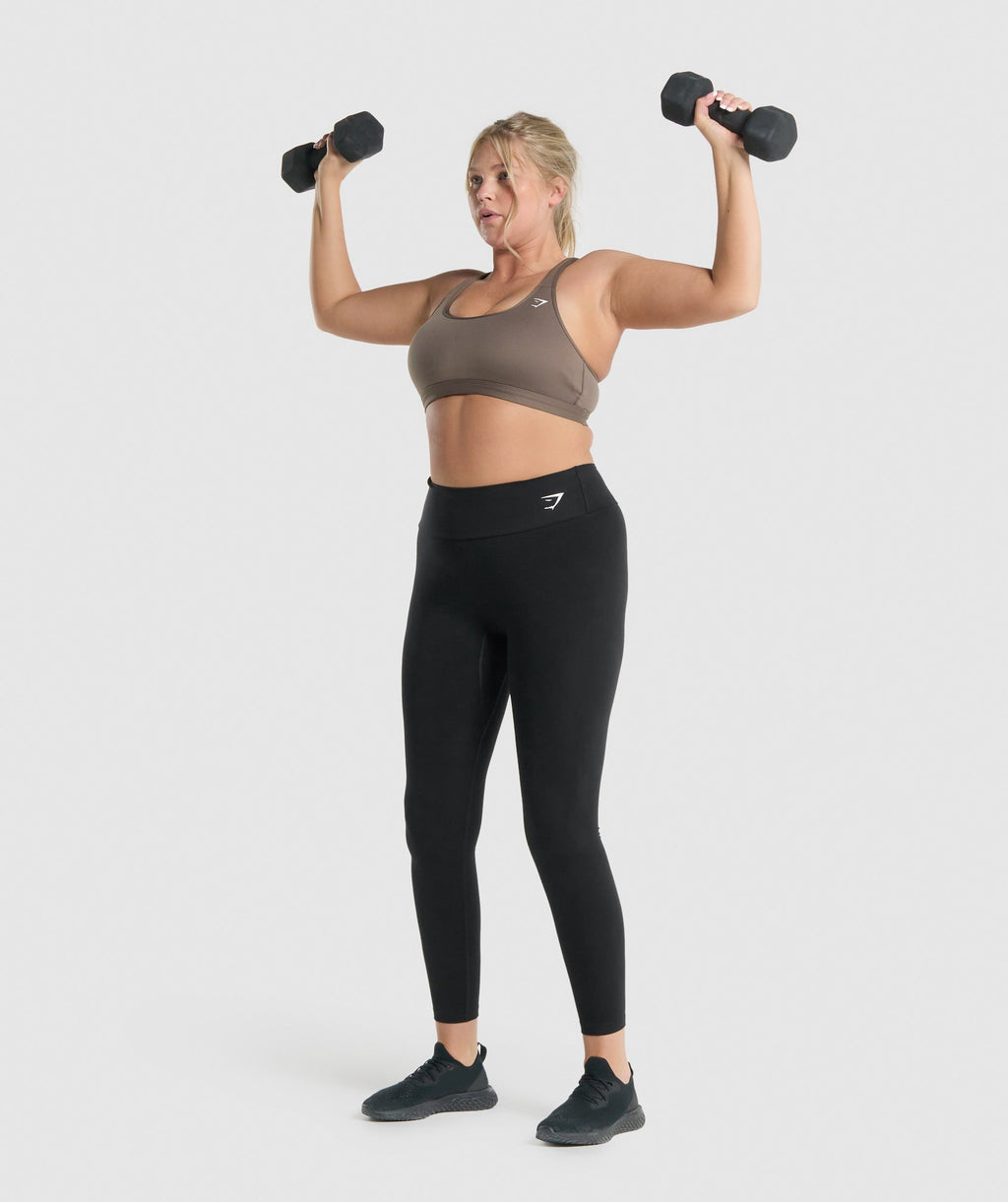 Scoop Neck Sports Bra - Brown — imagem 4