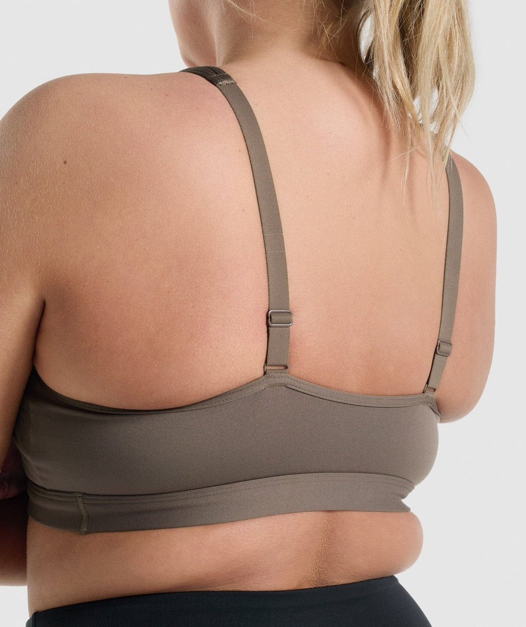 Scoop Neck Sports Bra - Brown — imagem 5