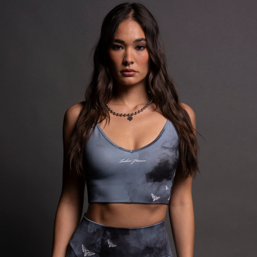 Under The Heavens Everson Seamless "Sierra" Bra in Twilight Blue Ghost Clouds — imagem 1