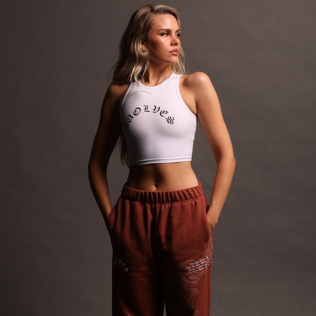 Riders On The Storm "Energy" Racerback Tank in White — imagem 2