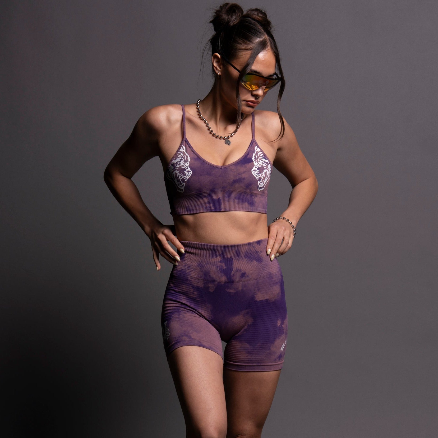 Dual Wolf "Everson Seamless" Sports Bra in Purple Sky — imagem 2