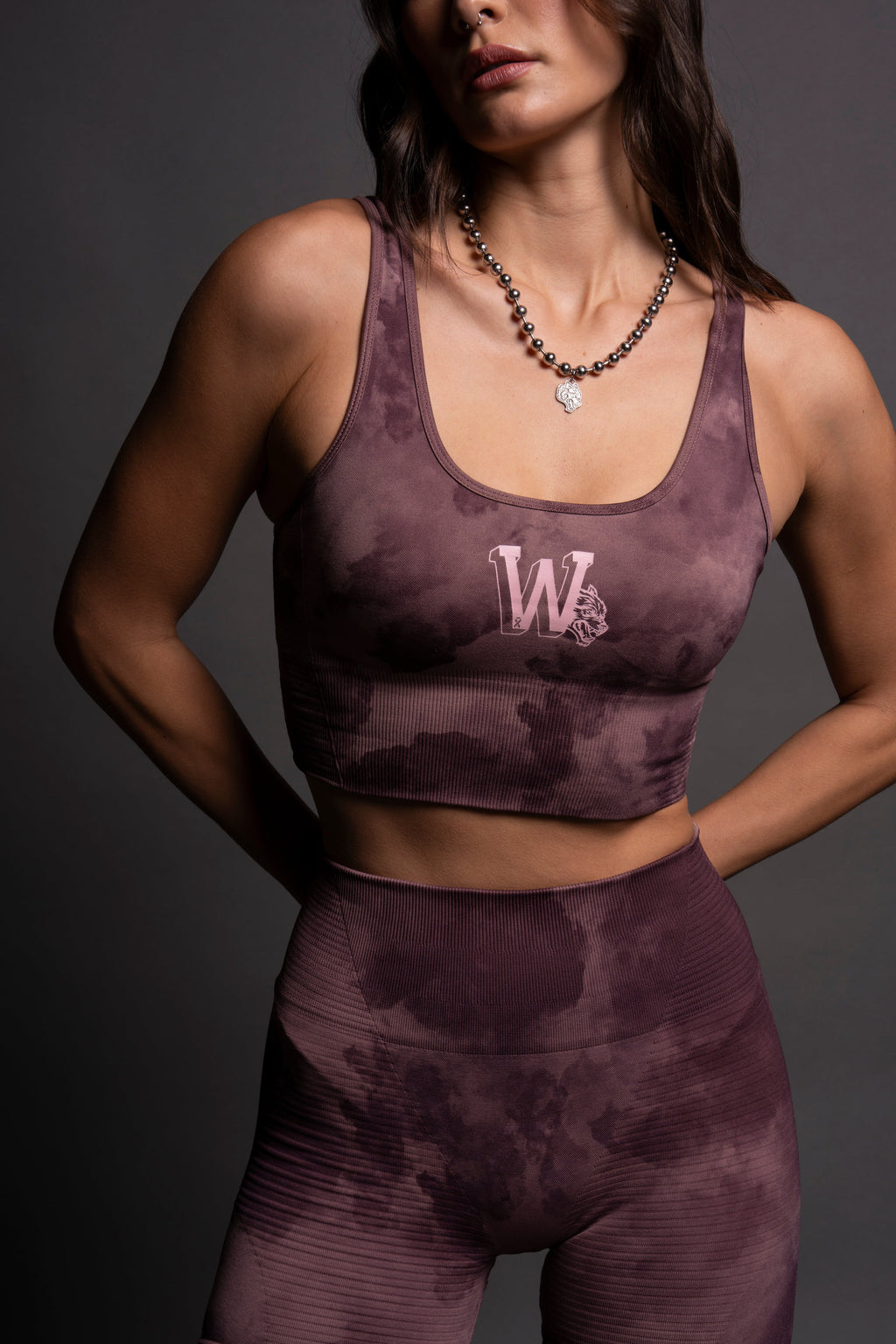Keep On Fighting "Everson Seamless" Valencourt Bra in Jumbo Midnight Mauve Ghost Clouds — imagem 9
