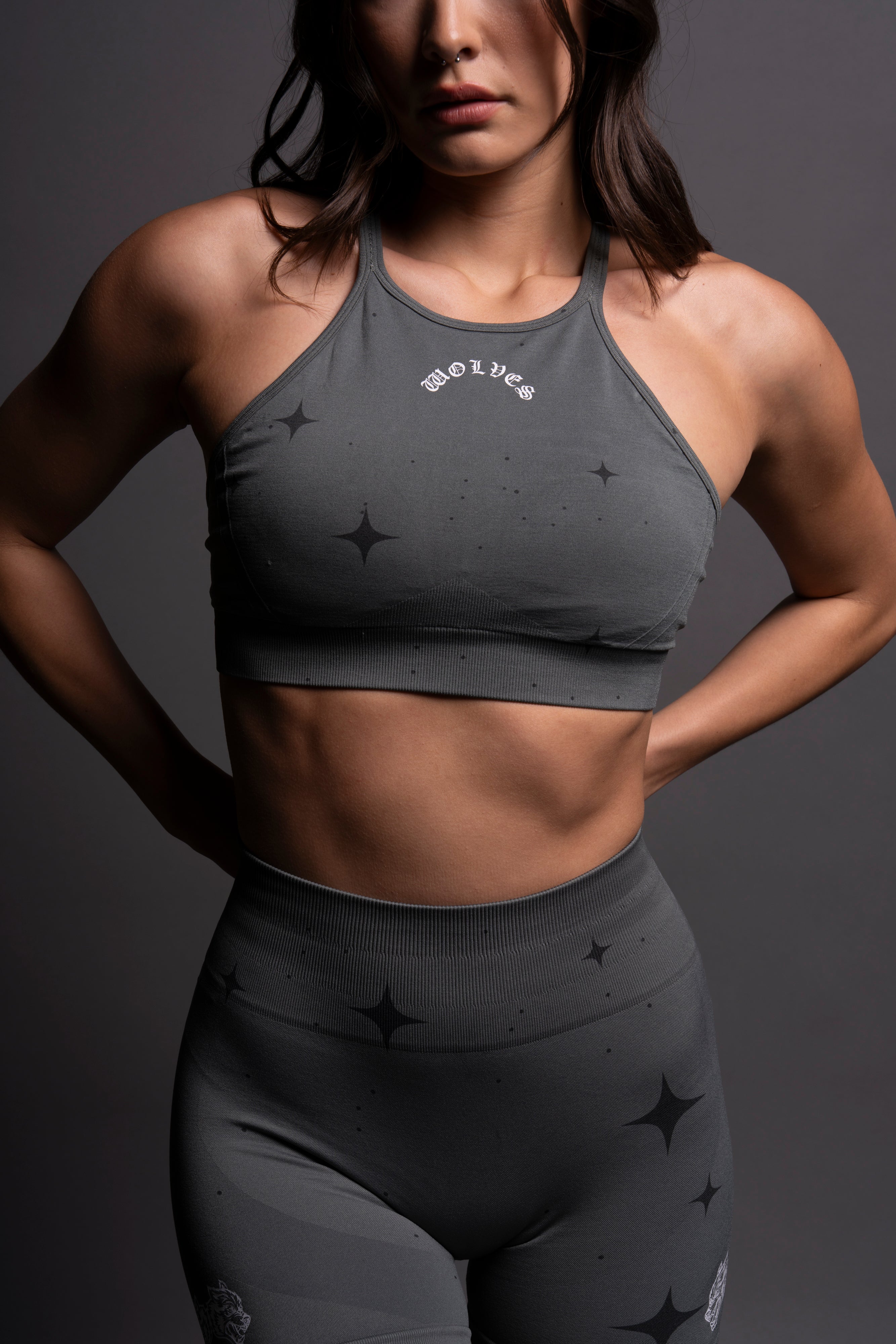 Chopper "Everson Seamless" High Neck Bra in Greek Stone Starry Night — imagem 9