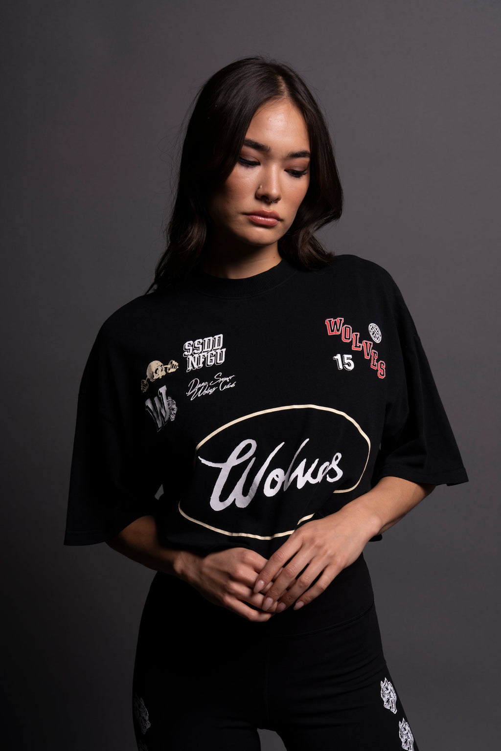 Live Fast V2 "Premium" Oversized (Cropped) Tee in Black — imagem 9