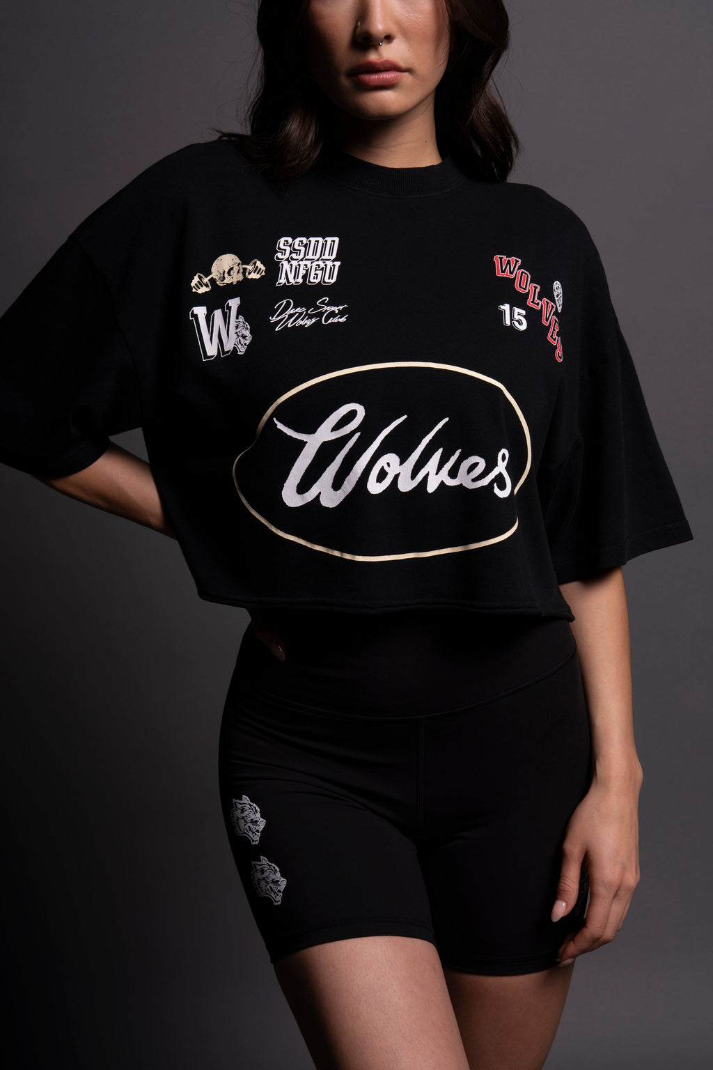 Live Fast V2 "Premium" Oversized (Cropped) Tee in Black — imagem 7