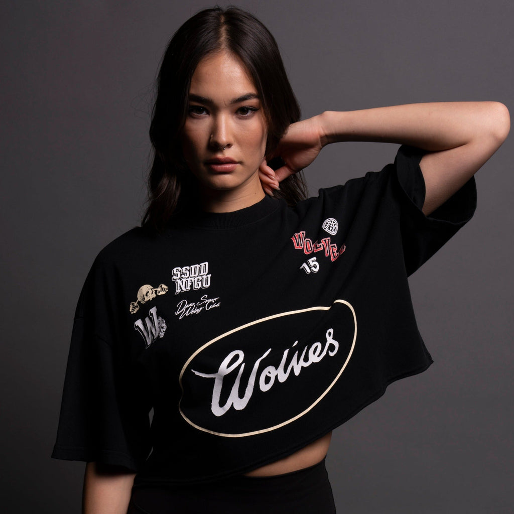 Live Fast V2 "Premium" Oversized (Cropped) Tee in Black — imagem 1