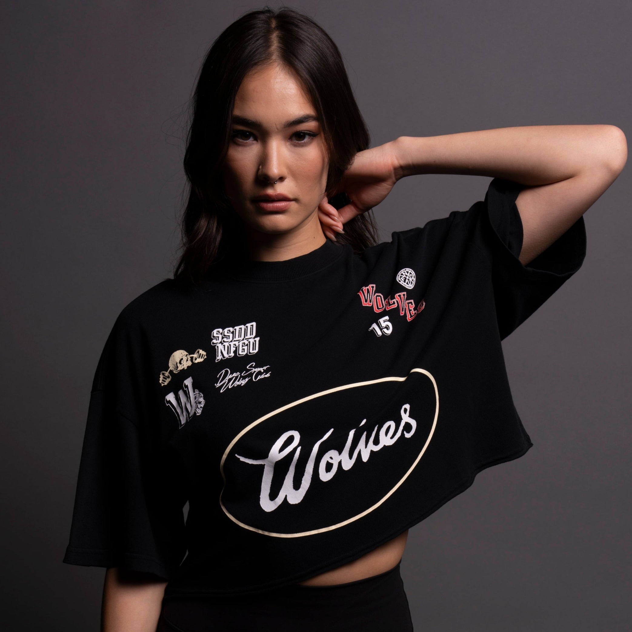 Live Fast V2 "Premium" Oversized (Cropped) Tee in Black — imagem 1