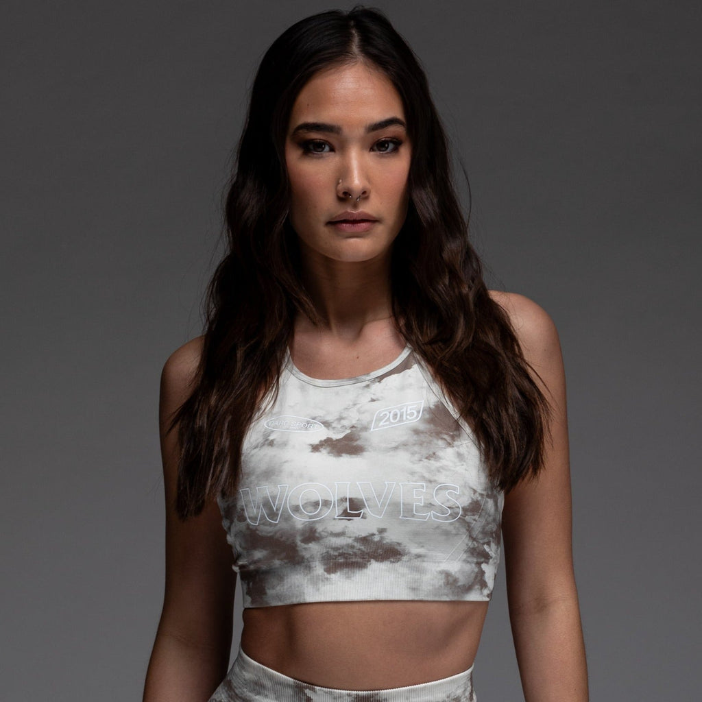 Faster "Everson Seamless" High Neck Bra in Stone Ghost Clouds — imagem 1