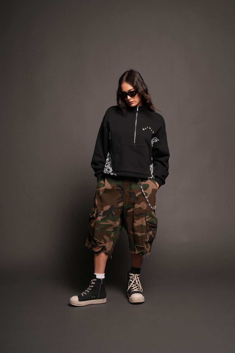 She Wolf Pack She Everson Mockneck Sweater In Black - imagem 5