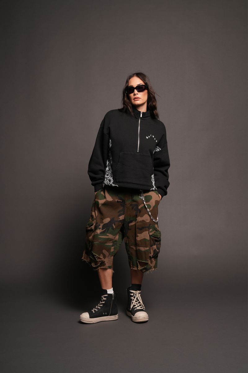 She Wolf Pack She Everson Mockneck Sweater In Black - imagem 3
