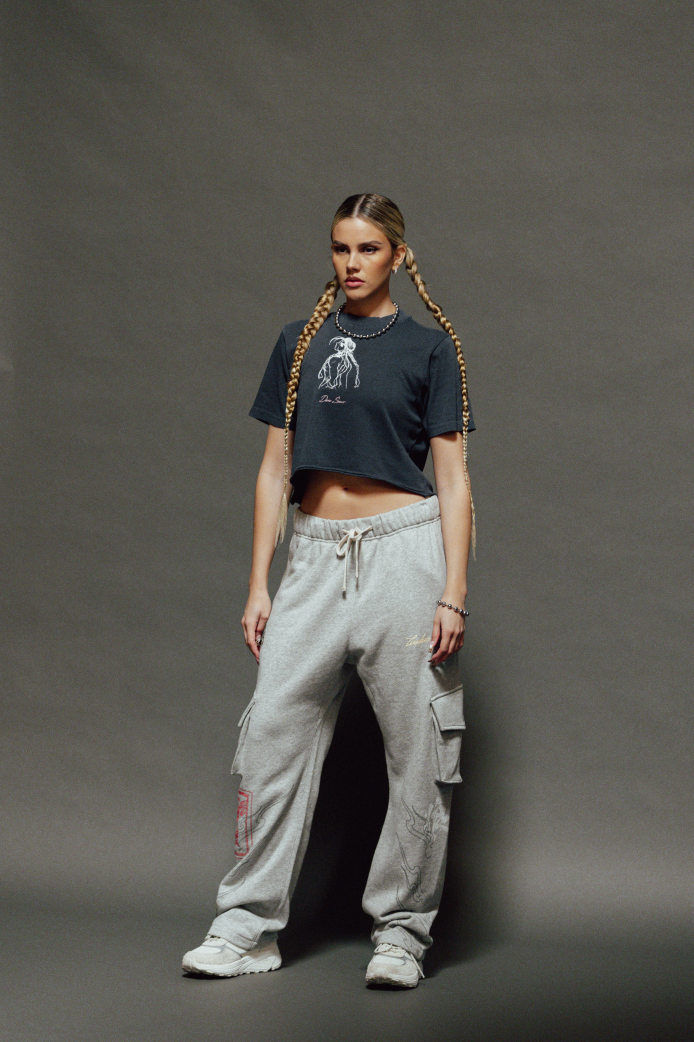 Mission Accomplished "Premium" (Cropped) Tee in Storm Blue - imagem 1