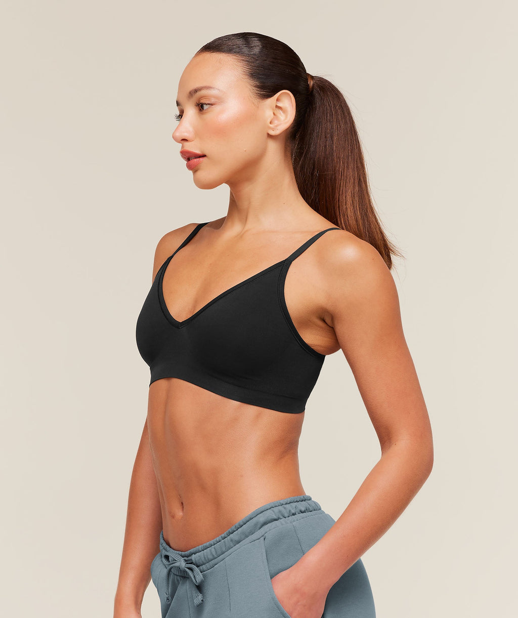FeatherForm V-Neck Bralette - Black — imagem 3